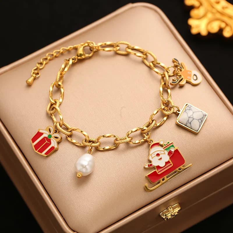 Gelang Loceng Orang Salji Keluli Tahan Karat