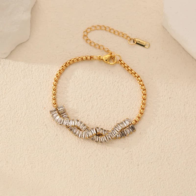 Gelang Rantai Berpilin Zirkonia