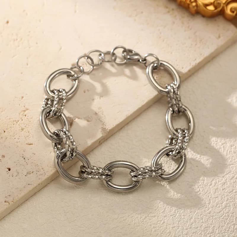 Gelang Tangan Rantai Gaya Hip-Hop, Keluli Tahan Karat