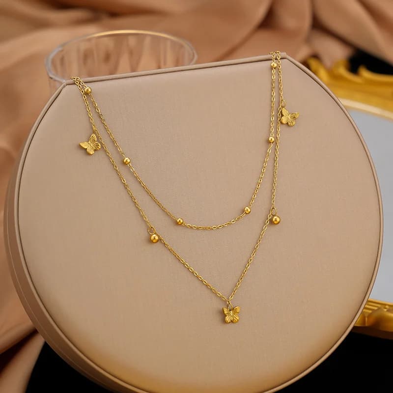 Kalung Loket Bulan Bintang Retro, Bersadur Emas