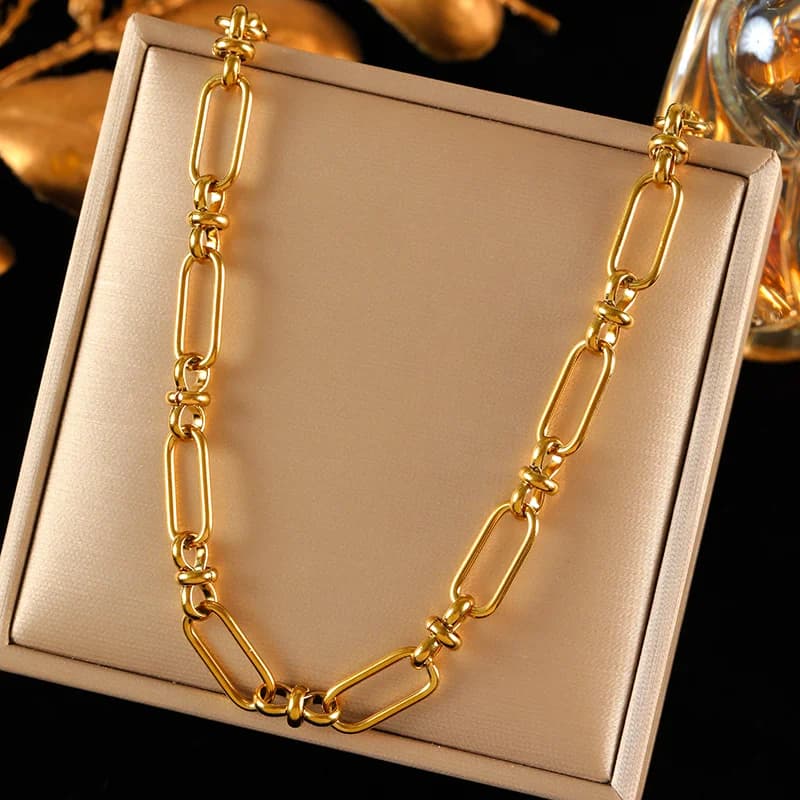 Set Rantai Leher & Gelang Tangan Logam Buatan Tangan