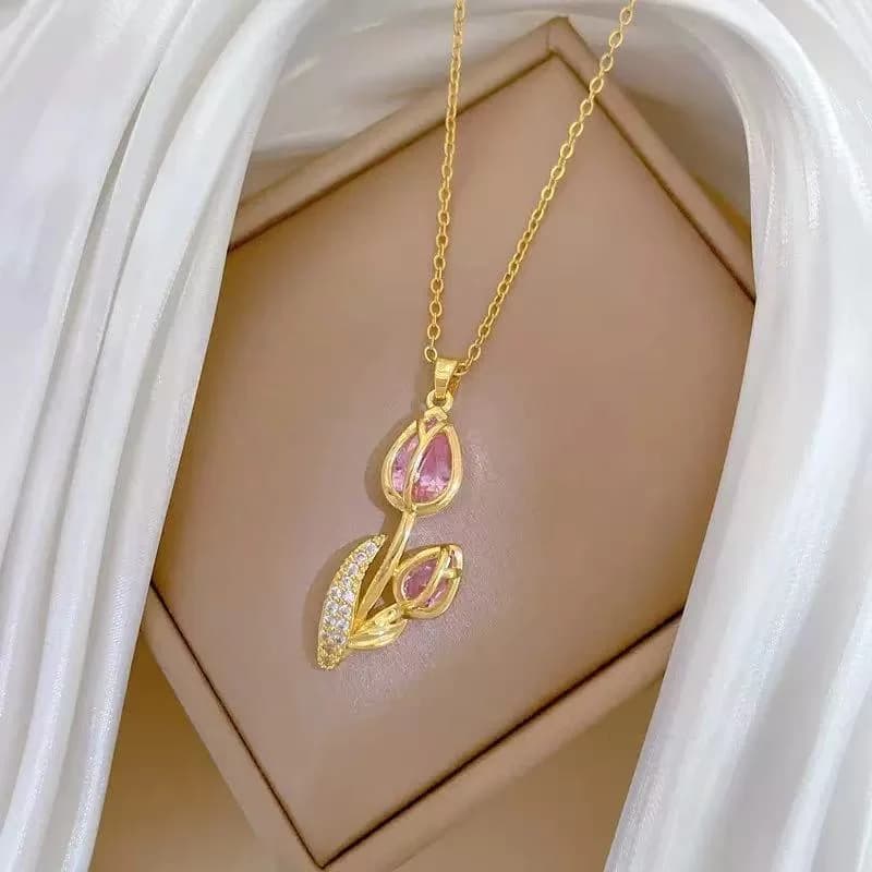 Kalung Loket Hati Berlian Zirkon Berkilau