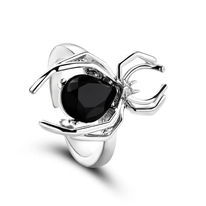 Cincin Terbuka Boleh Laras Kristal Zirkon Labah-labah