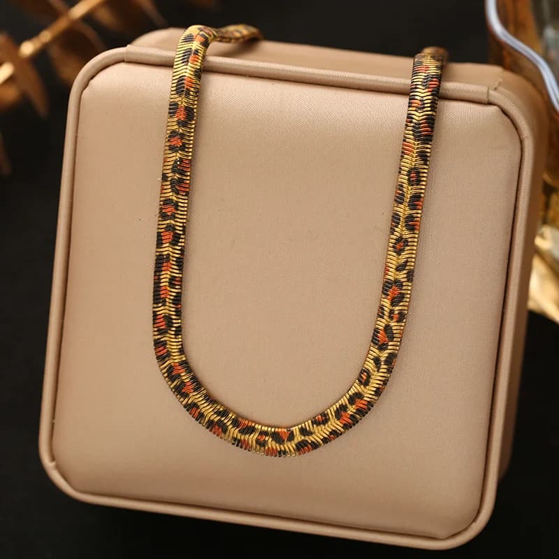 Set Kalung dan Gelang Rantai Ular Rata
