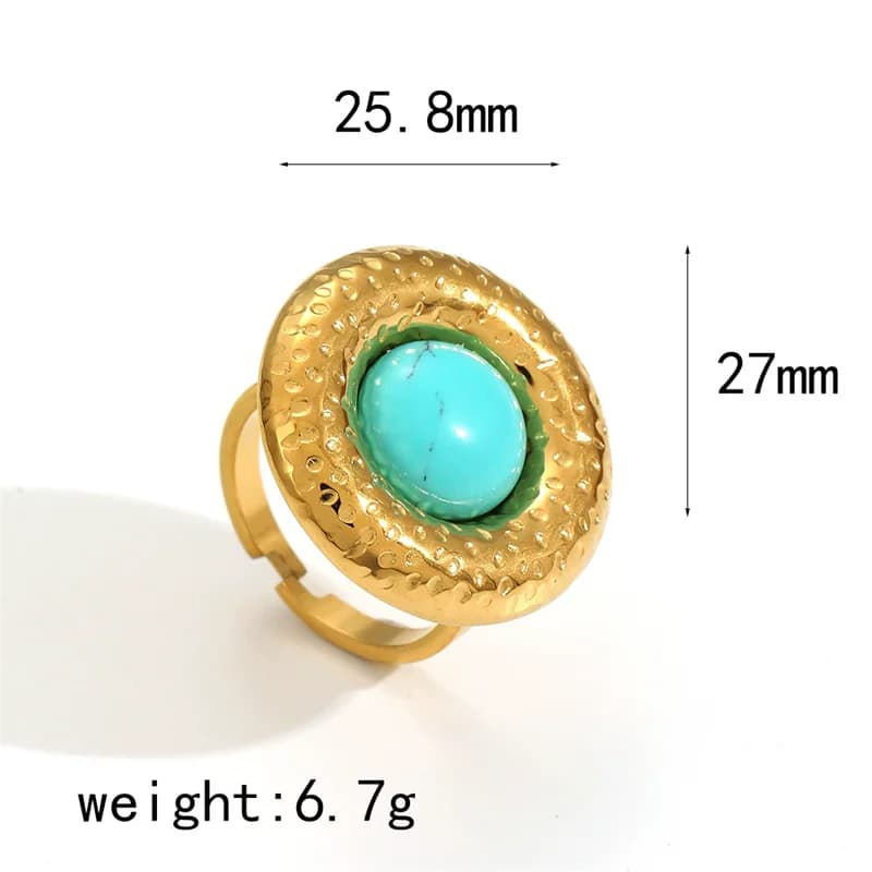 Cincin Terbuka Bunga Biru-Ungu