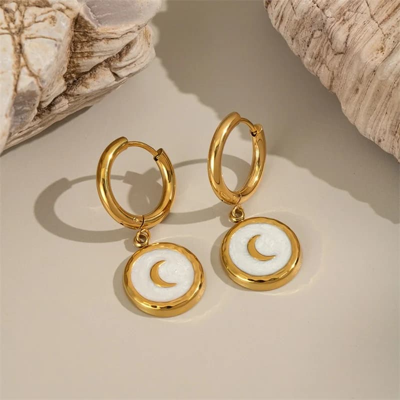 Anting-Anting Gantung Matahari, Bulan & Hati, Keluli Tahan Karat