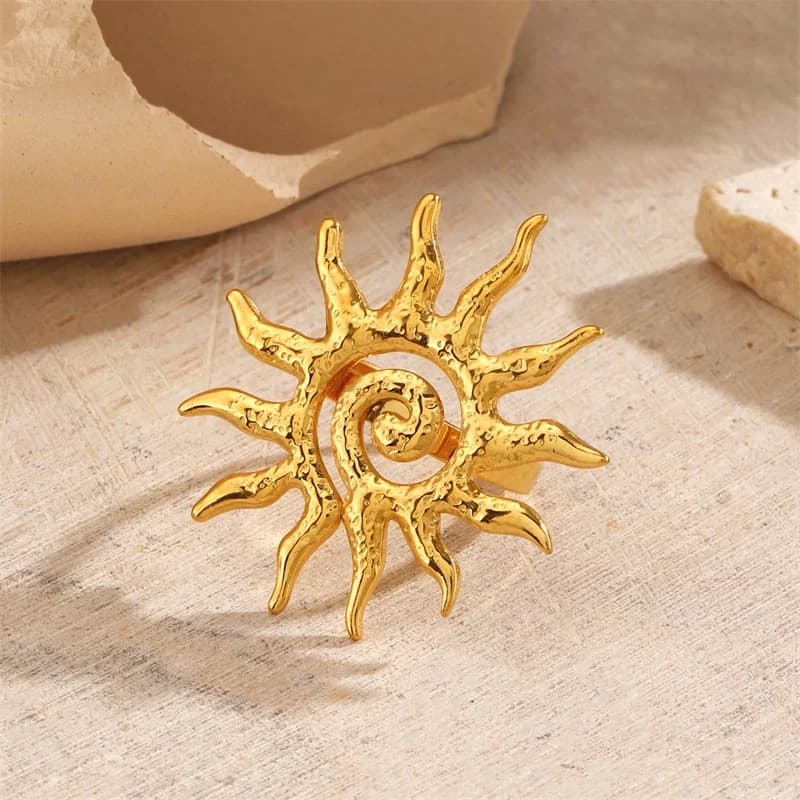 Cincin Hati Mata Biru Boleh Laras, Keluli Tahan Karat 316L