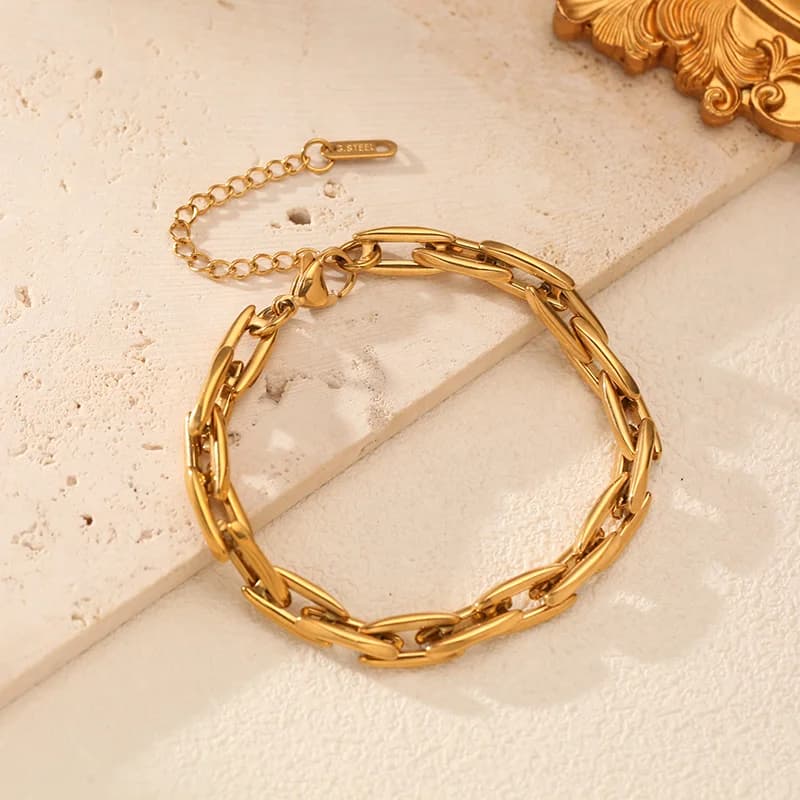 Set Rantai Leher & Gelang Buatan Tangan Keluli Tahan Karat