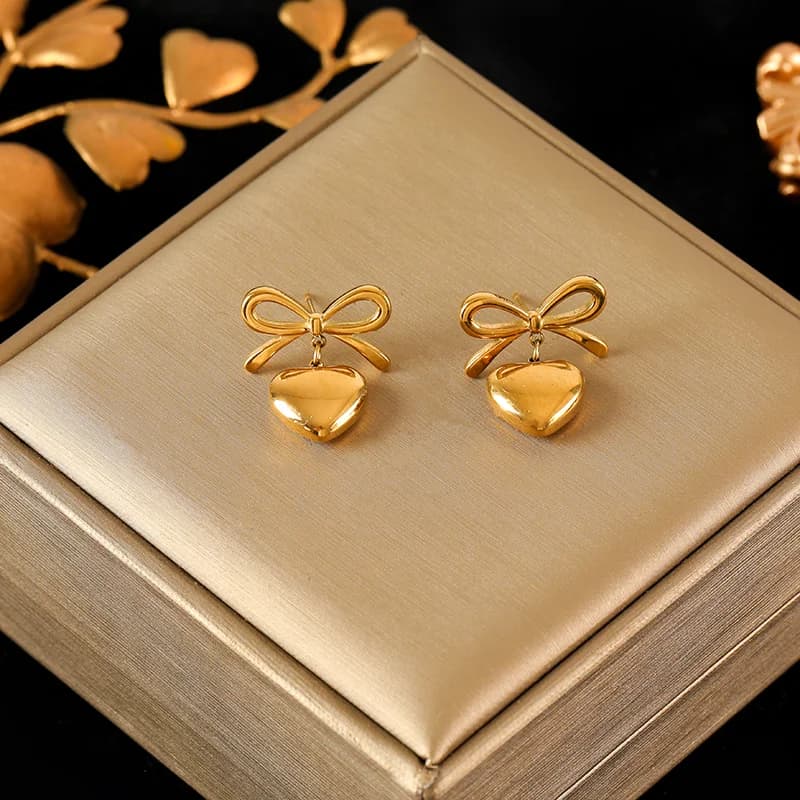 Anting-anting Gantung Bunga Kupu-kupu Beruang Keluli Tahan Karat