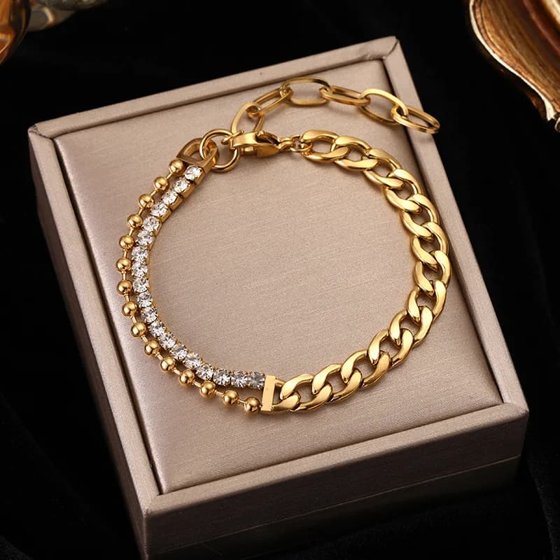 Gelang Rantai Kristal Zirkon Berkilauan