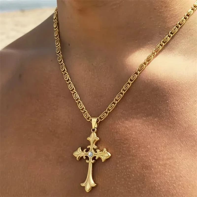 Kalung Loket Salib Logam