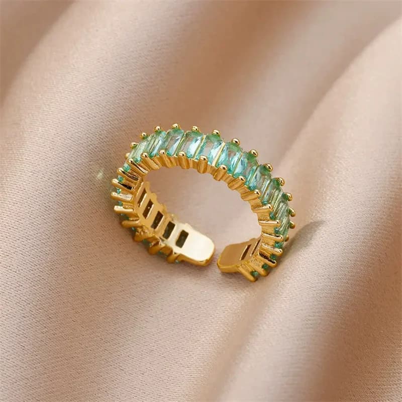 Cincin Boleh Laras Kubik Zirkonia Keluli Tahan Karat 316L