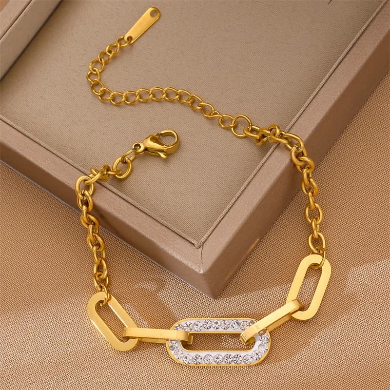 Gelang Rantai Berpilin Zirkonia