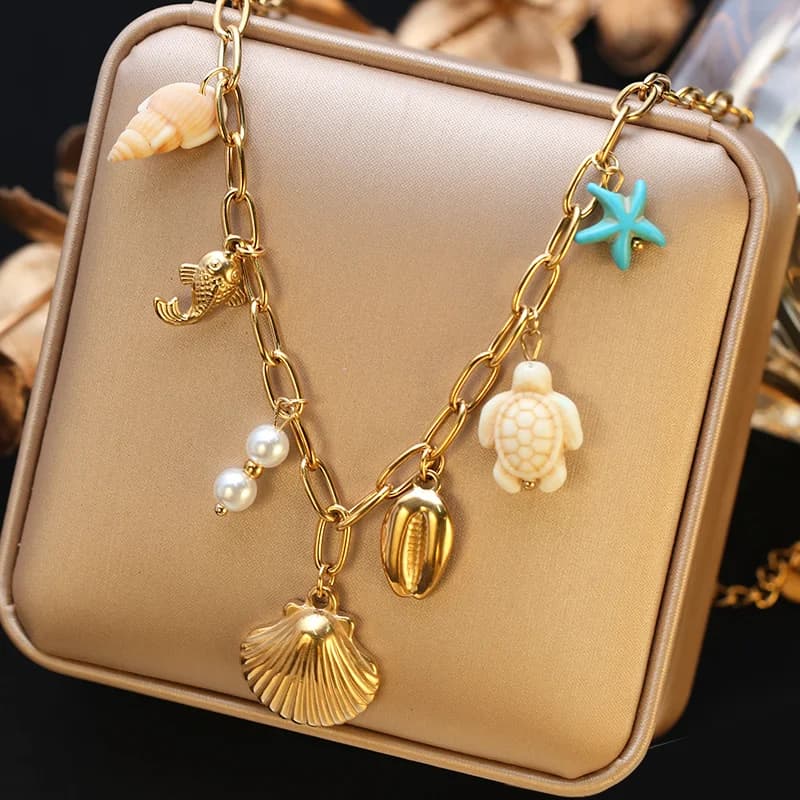 Rantai Loket Bunga Warna Emas