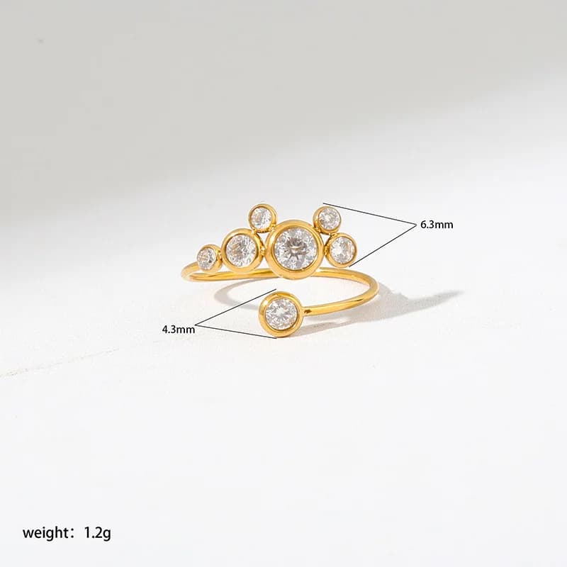 Cincin Boleh Laras Zirkonia Kubik Berwarna-warni