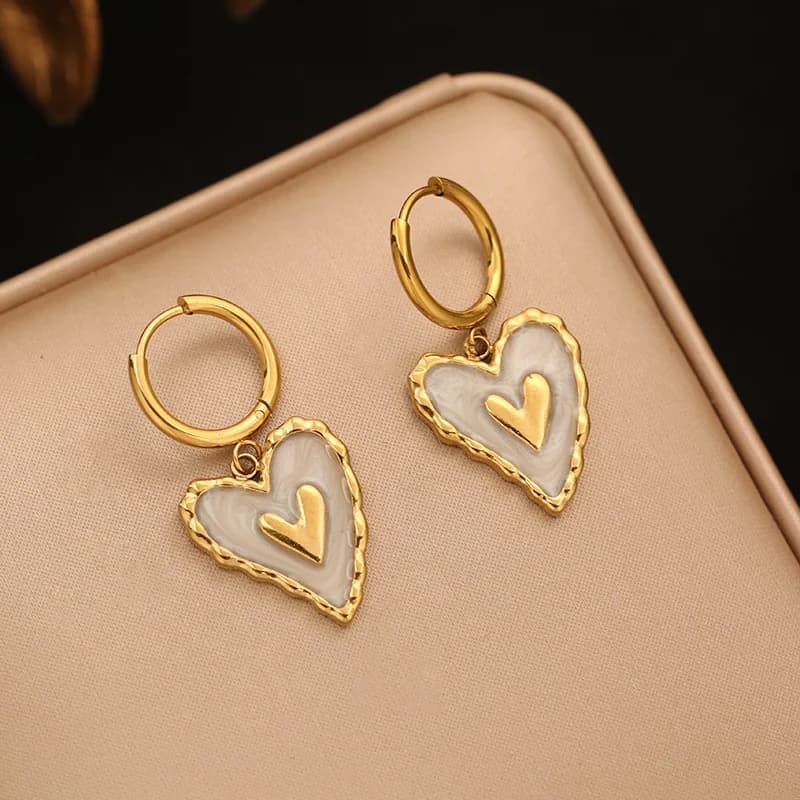 Anting-Anting Gantung Matahari, Bulan & Hati, Keluli Tahan Karat