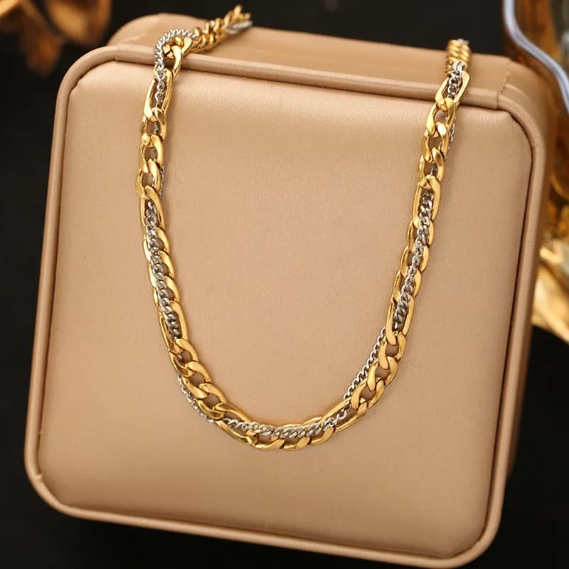 Set Kalung dan Gelang Rantai 2 Warna