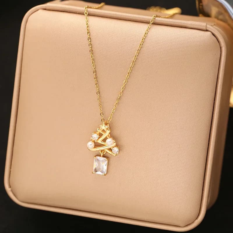 Kalung Loket Pokok Krismas Berlian Zirkon