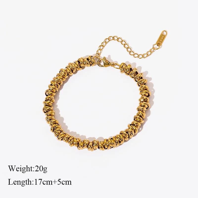 Gelang Rantai Link Warna Emas Keluli Tahan Karat 316L