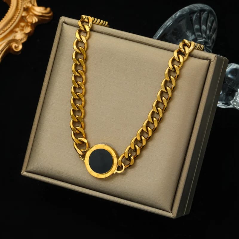 Kalung Choker Rantai Tebal Emas