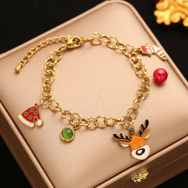 Gelang Loceng Orang Salji Keluli Tahan Karat