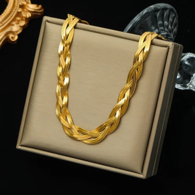 Kalung Choker Rantai Tebal Emas